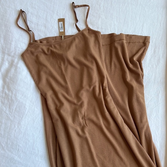 NWT Skims Soft Lounge Long Slip Dress XS SMALL Med Camel - Picture 2 of 9